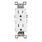 Faith Duplex Straight Blade Receptacle, 5-15R, 15 A, 125V AC, 2 Pole, 3 Wire, Flush Mount, Grounded SSRE2TR-WH-10 - alternate 4